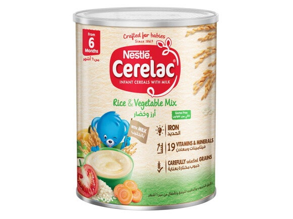 Nestle® Cerelac® Infant Cereal - Rice & Vegetable Mix 350g Tin Nestle® Cerelac® Infant Cereal - Rice & Vegetable Mix 350g Tin