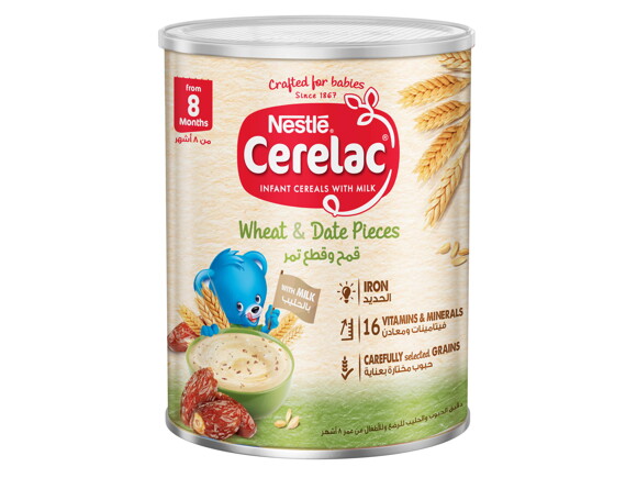 Nestle® Cerelac® Infant Cereal - Wheat & Date Pieces 400g Tin Nestle® Cerelac® Infant Cereal - Wheat & Date Pieces 400g Tin