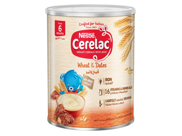 Nestle® Cerelac® Infant Cereal - Wheat & Dates 400g Tin Nestle® Cerelac® Infant Cereal - Wheat & Dates 400g Tin