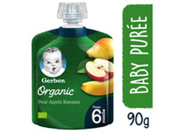 GERBER® Organic Puree – Pear, Apple & Banana 90g