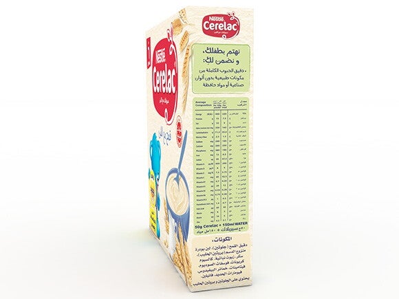 CERELAC® Infant Cereal Wheat with Milk side of the pack