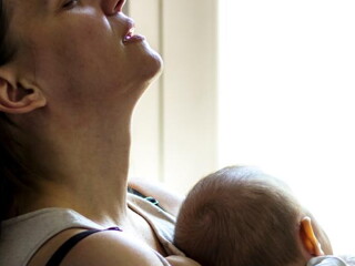 baby on mothers chest