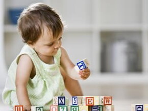 Baby girl playing