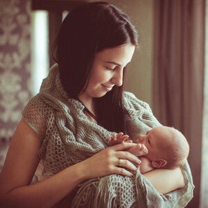 Mother holding baby