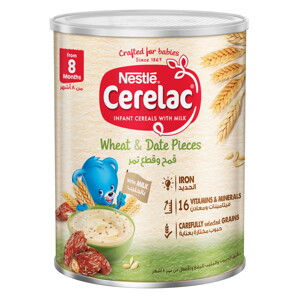 Nestle® Cerelac® Infant Cereal - Wheat & Date Pieces 400g Tin Nestle® Cerelac® Infant Cereal - Wheat & Date Pieces 400g Tin